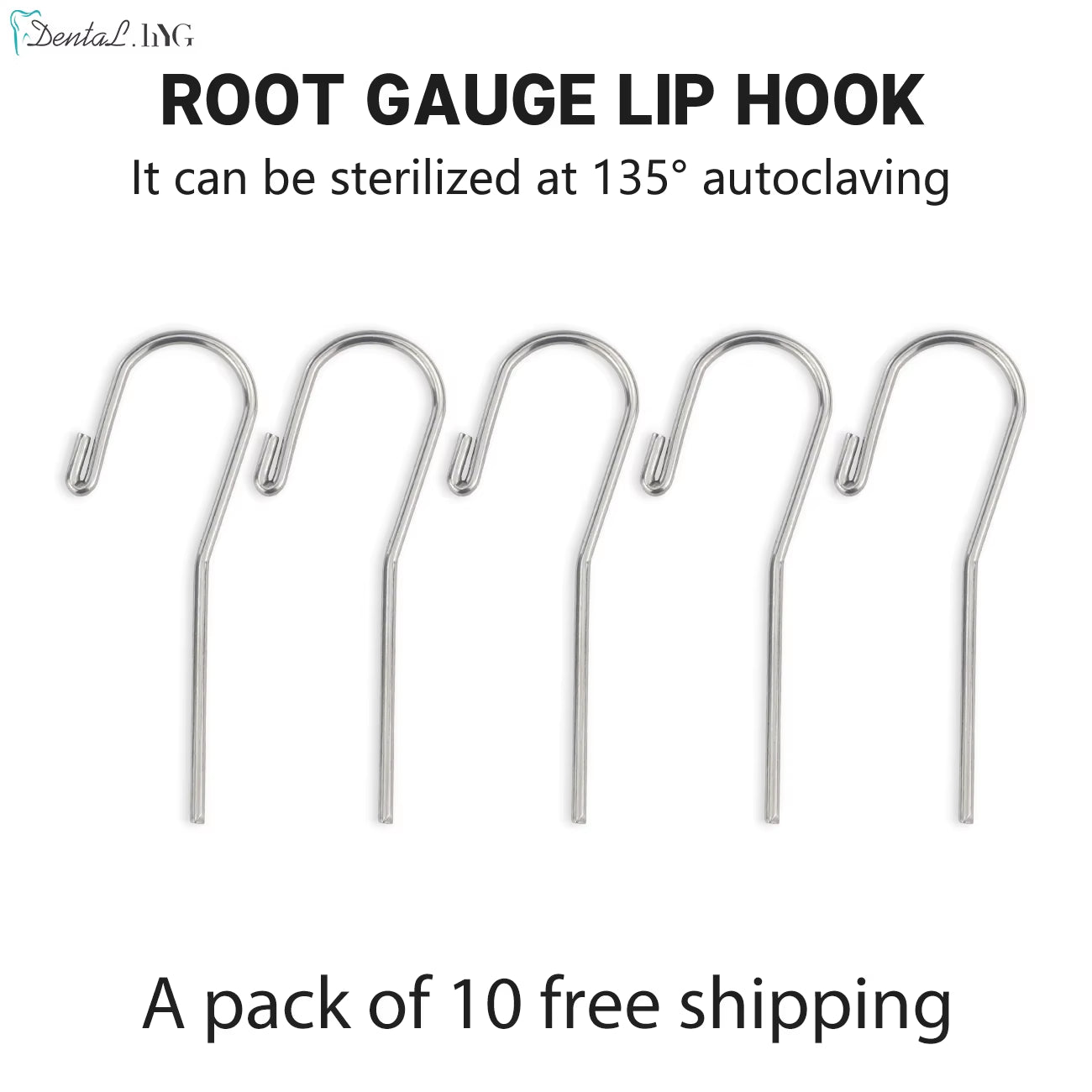 10Pcs/Pack Stainless Steel 2Mm Dental Lip Hook Root Canal Measuring Accessories Lip Mouth Hook Apex Locator Tool for Dentists